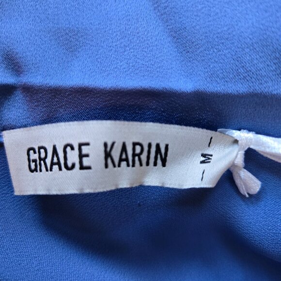 Grace Karin Blue Wrap Blouse NWT - Picture 10 of 13